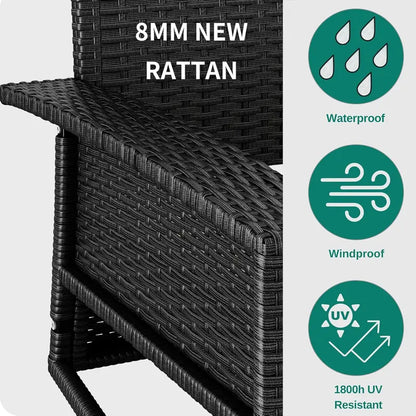 YITAHOME 3-Person Hanging Porch Swing  Wicker Outdoor Bench with Removable Cushions, Ideal for Patios, Balconies & Gardens (Brown)