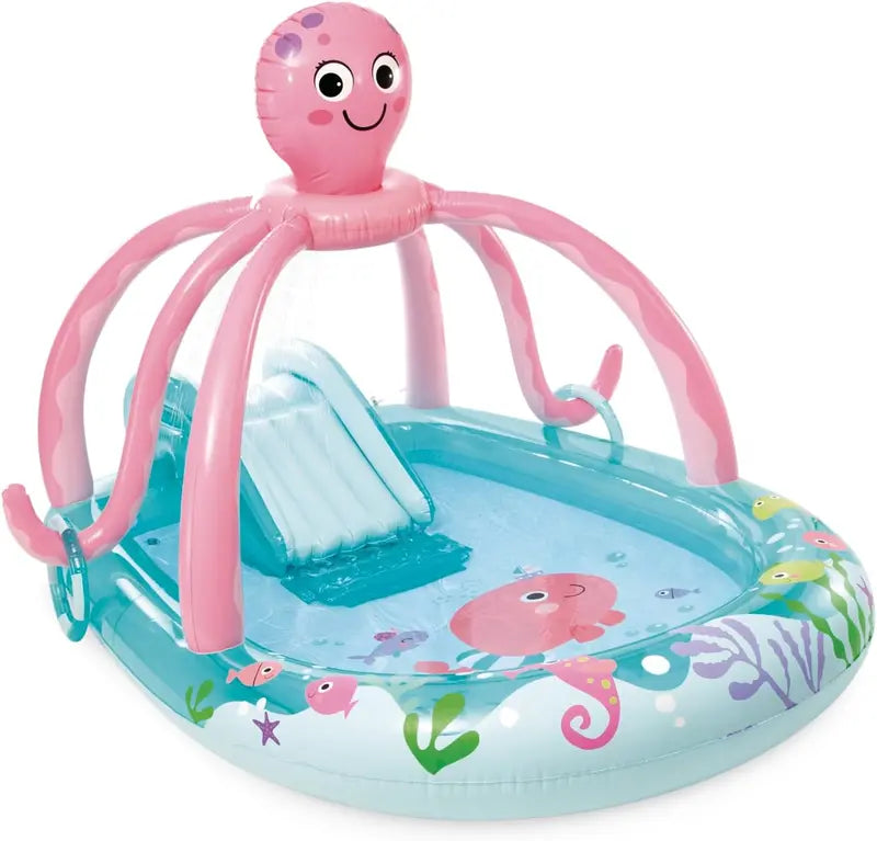 Intex Jungle Adventure Inflatable Play Center  96″ x 78″ x 28″ Kiddie Splash Pool with Water Slide for Toddlers & Backyard Fun