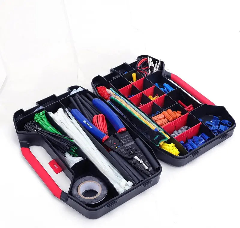 WORKPRO 582-Piece Electrical Repair Kit: Crimp Terminals, Heat Shrink Tubing & Wire Tools