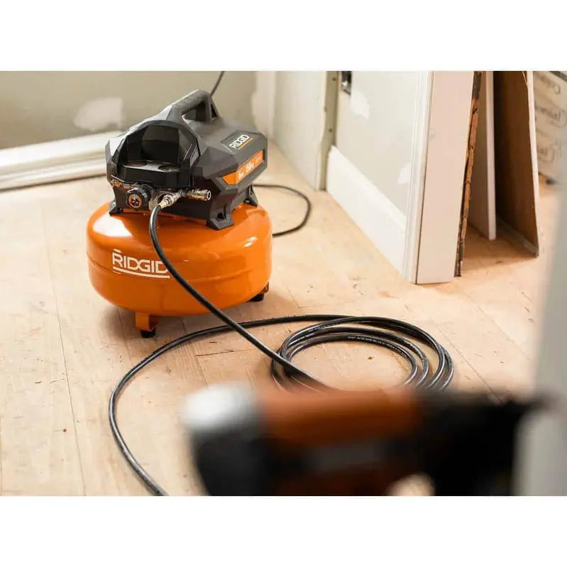 6-Gallon Portable Pancake Air Compressor Kit  Includes Brad Nailer, Finish Nailer, and Stapler