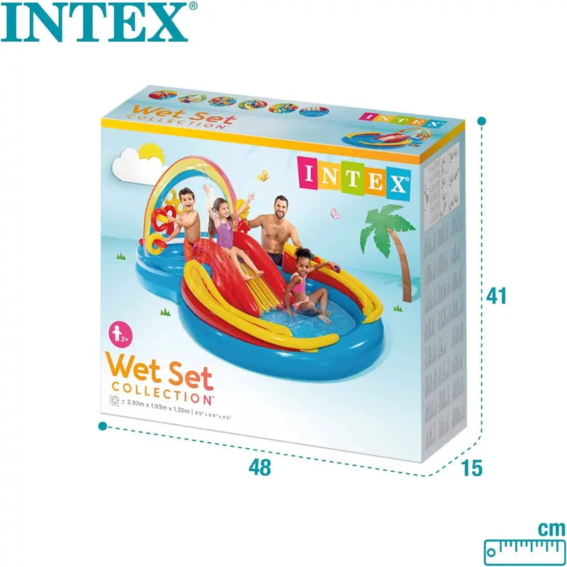 Intex Jungle Adventure Inflatable Play Center  96″ x 78″ x 28″ Kiddie Splash Pool with Water Slide for Toddlers & Backyard Fun