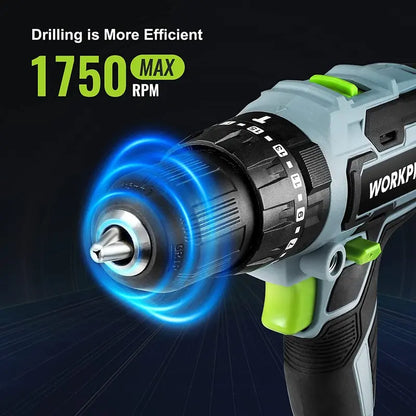 WORKPRO 20V Cordless Drill Driver Kit with 102-Piece Accessory Set, Dual 2.0Ah Batteries & Rapid Charger