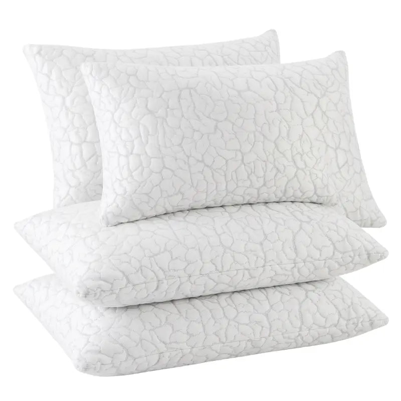 Adjustable Cooling Pillow with Shredded Foam Core and Removable, Machine-Washable Cover