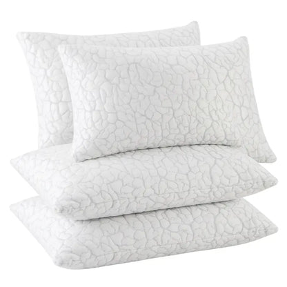 Adjustable Cooling Pillow with Shredded Foam Core and Removable, Machine-Washable Cover