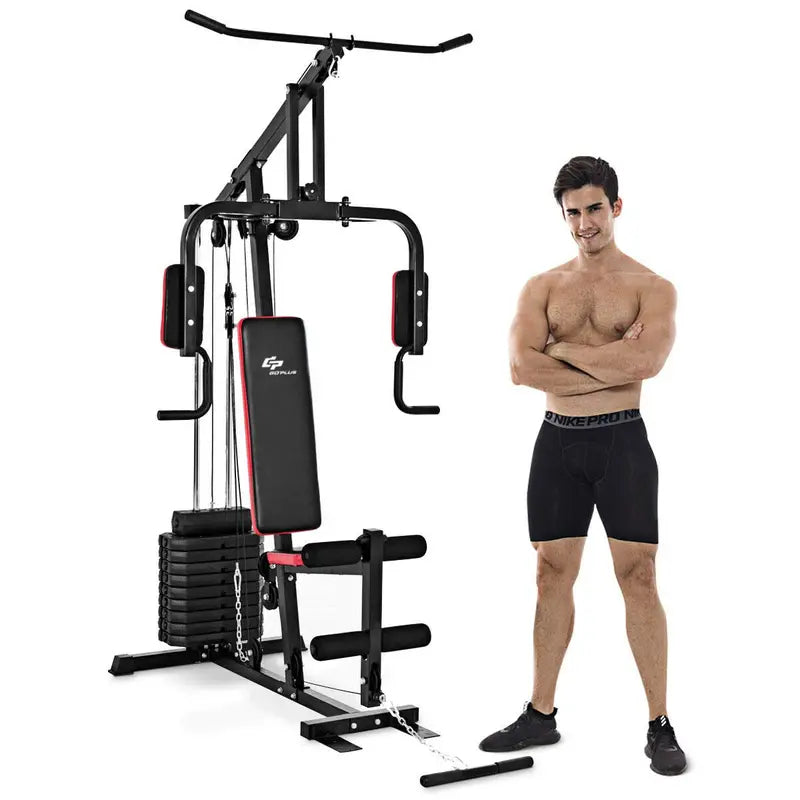 All-in-One Home Gym System  Multi-Station Strength Training & Cardio Workout Machine