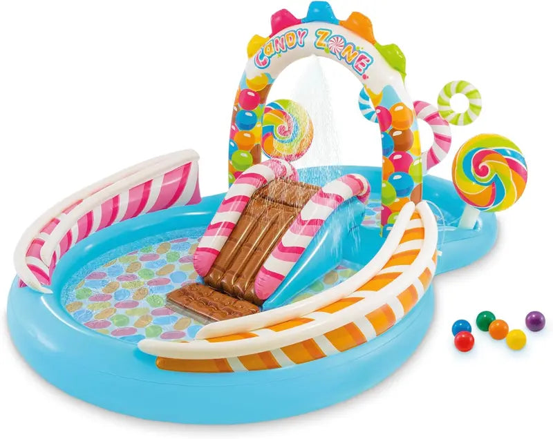 Intex Jungle Adventure Inflatable Play Center  96″ x 78″ x 28″ Kiddie Splash Pool with Water Slide for Toddlers & Backyard Fun