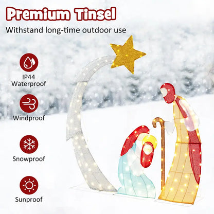 5-Foot Pre-Lit Nativity Scene Set with 140 Warm White LED Lights