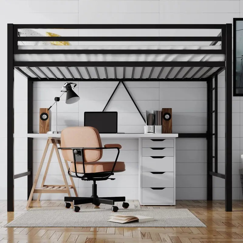 SHA CERLIN Twin Loft Bed  Space-Saving, Heavy-Duty Elevated Frame for Kids¡¯ Rooms &amp; Dorms