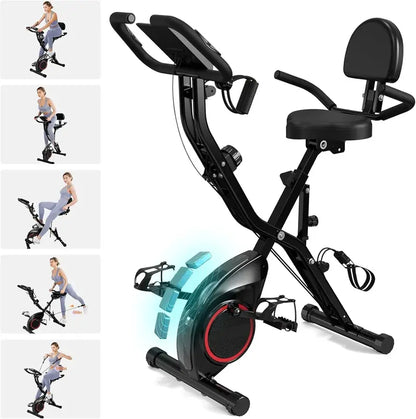 817X Foldable Indoor Exercise Bike  16-Level Magnetic Resistance, 300 LB Capacity, Quiet 2025 Design