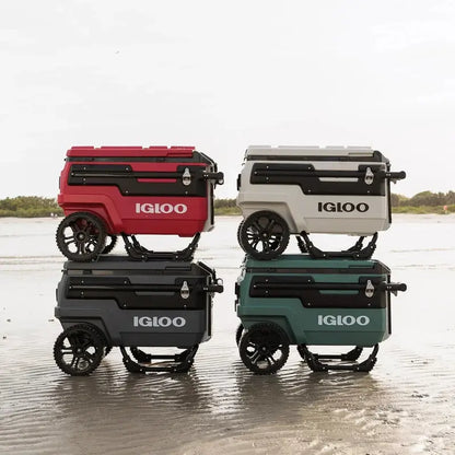 70-Quart Wheeled Hard-Sided Cooler  Heavy-Duty Insulated Ice Chest with All-Terrain Wheels