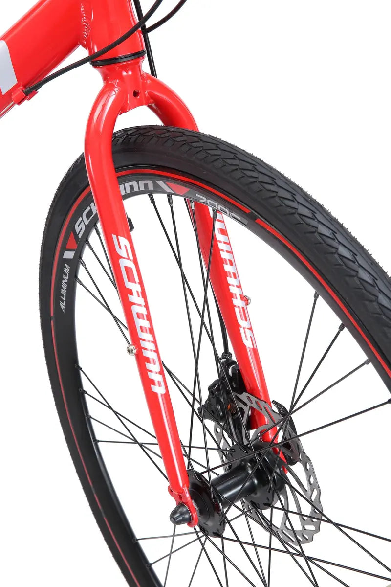 Schwinn Kempo Hybrid Road Bike  700c Wheels, 21-Speed Shimano Drivetrain, Men¡¯s Red Frame