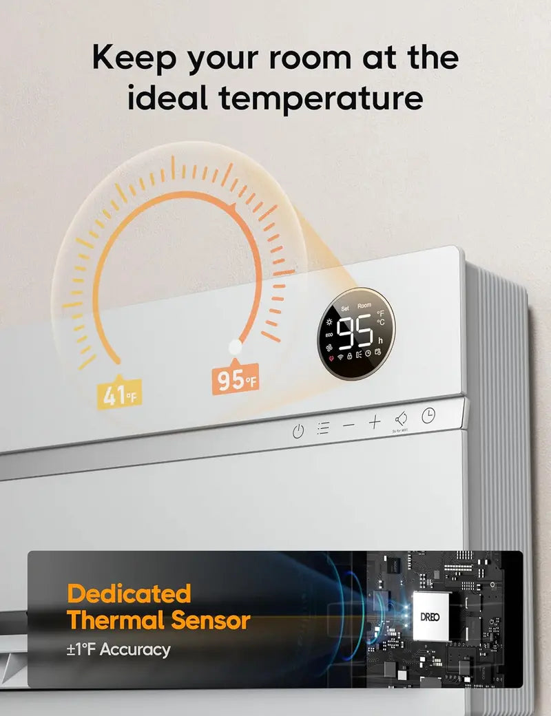 Dreo WH719S Smart Wall Heater | 1500W Vertical Oscillating Heater with 120° Sweep, Alexa Integration, 24H Timer, Remote & Adjustable Thermostat for Compact Spaces