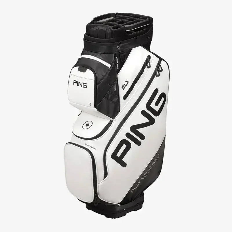 DLX White Golf Cart Bag  Lightweight Stand Bag with Organizer Compartments