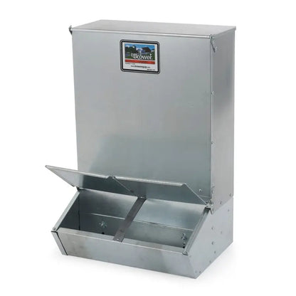 Brower Dual-Door Hog Feeder  3.7-Bushel Weatherproof Supplement Dispenser for Up to 8 Hogs