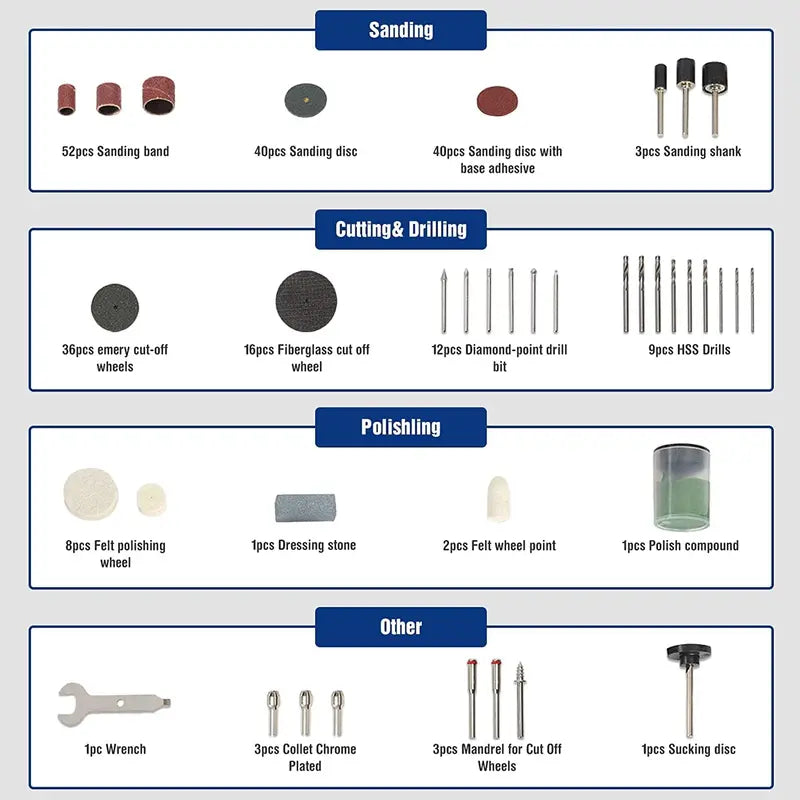 WORKPRO 276-Piece Rotary Tool Accessory Kit  Cutting, Carving & Polishing