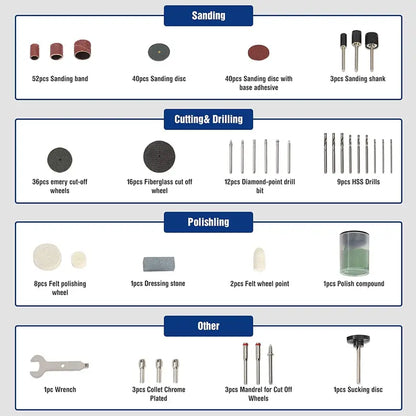 WORKPRO 276-Piece Rotary Tool Accessory Kit  Cutting, Carving & Polishing