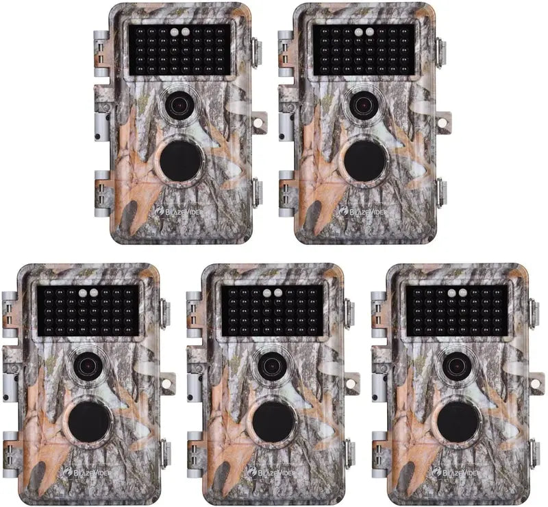 5-Pack 16MP Trail Cameras  HD Wildlife & Hunting Surveillance Units with Night Vision and Time-Lapse Mode