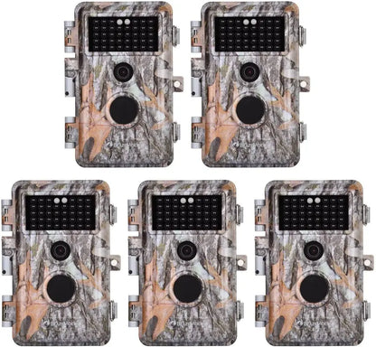 5-Pack 16MP Trail Cameras  HD Wildlife & Hunting Surveillance Units with Night Vision and Time-Lapse Mode
