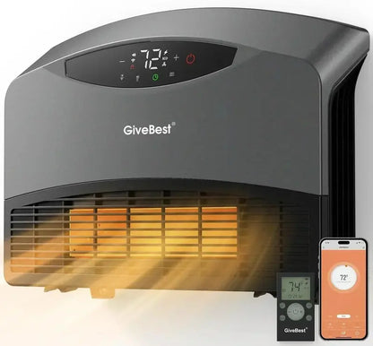 Dual-Mode 1500W Electric Heater: WiFi & Remote-Controlled Wall-Mount or Floor-Standing Design