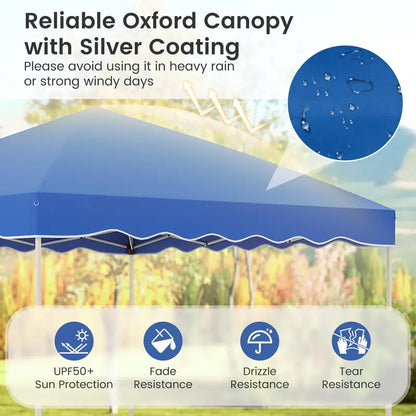 10′ x 10′ Instant-Setup Canopy Tent with Rolling Carry Bag for Easy Transport