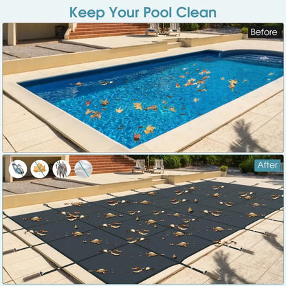 Heavy-Duty Rectangular Winter Pool Cover for 40′ x 20′ In-Ground Swimming Pools