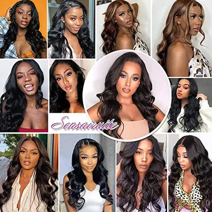 SENSAIRUITE 20¡å Natural Color Pre-Plucked Human Hair Lace Front Wig with Baby Hair, 180 Density, 13¡Á4 Lace