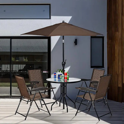 Set of 4 Lightweight Folding Sling Chairs for Patios, Campsites, or Indoor Use