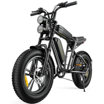 AKEZ 1000W All-Terrain Electric Bike  28 mph Top Speed, 94-Mile Range, 20×4.0″ Fat Tires, Full Suspension, 7-Speed UL-Certified Ebike