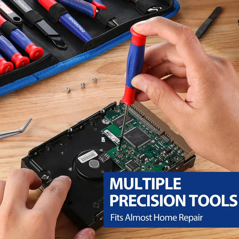 WORKPRO 33-Piece Precision Repair Tool Kit with Pliers  Pink Ribbon Edition