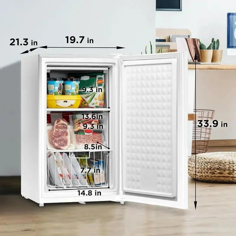 Compact Upright Freezer — 3.0 Cu Ft Black Energy-Efficient Model for Small Kitchens or Dorms
