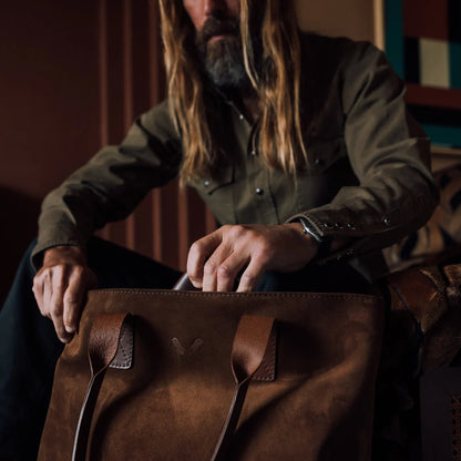 Suede Tote - Tobacco Brown