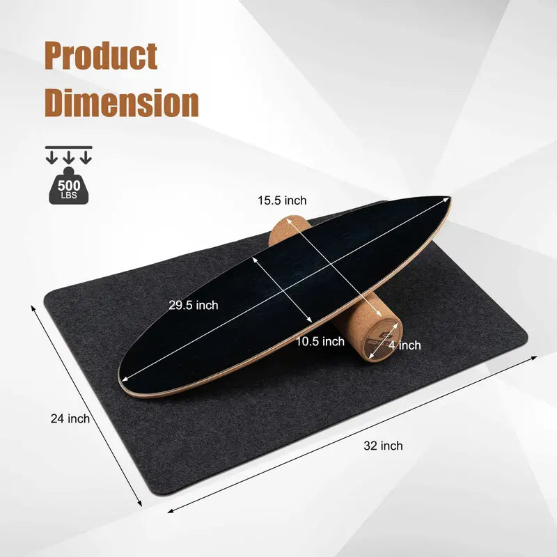 High-Capacity Balance Board  500 LB Trainer for Core Stability, Coordination, and Skateboard Skills