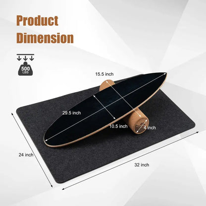 High-Capacity Balance Board  500 LB Trainer for Core Stability, Coordination, and Skateboard Skills