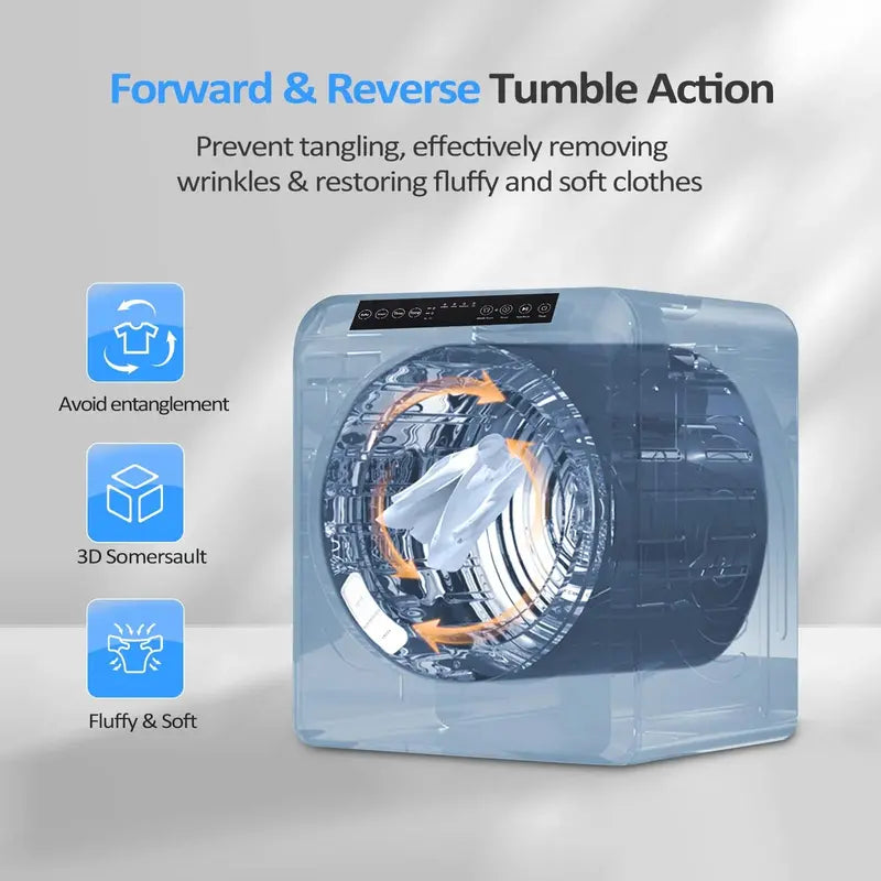 ROVSUN Compact Portable Clothes Dryer  13.2 lb Capacity, 3.5 Cu.Ft Drum, Lightweight Design