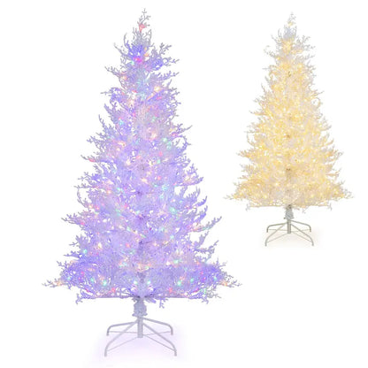 6-Foot Pre-Lit Artificial Christmas Tree with 300 Fairy Lights in Warm White and Multicolor