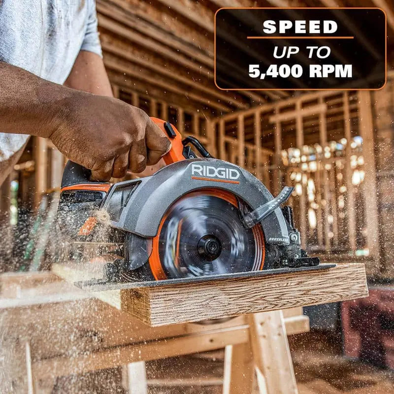 RIDGID 18V Brushless Cordless 7-1/4 in. Circular Saw (Tool Only) R8657B