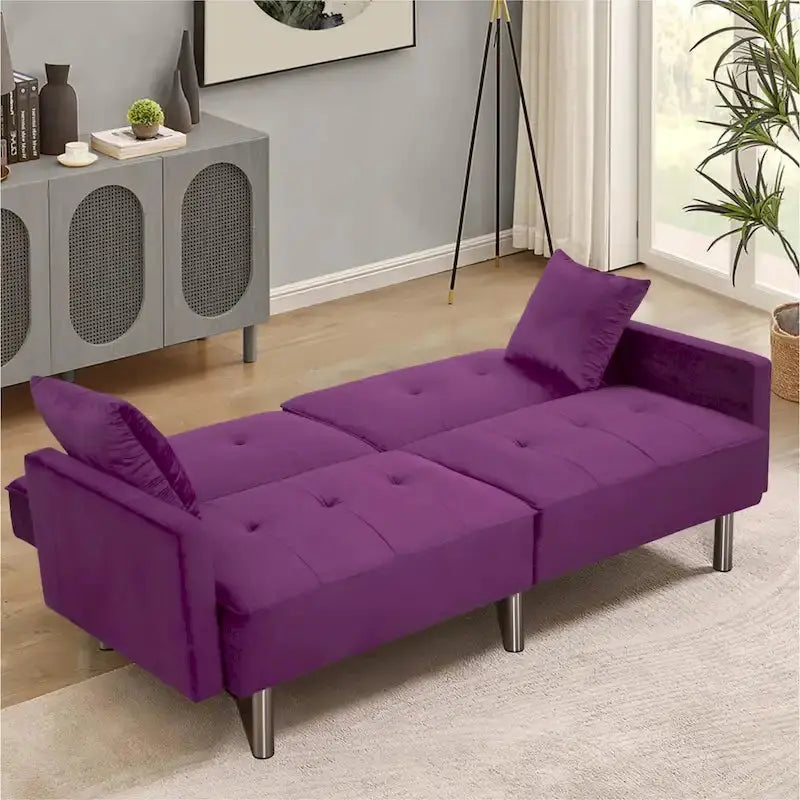 80-Inch Convertible Futon Sofa Bed  Dual-Function Sleeper Sofa