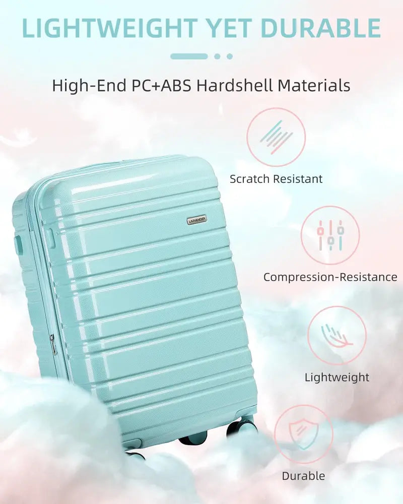 6-Piece Expandable Rolling Luggage Set  Lightweight Hardshell Suitcases with Smooth-Spinning Wheels & Modular Packing Options