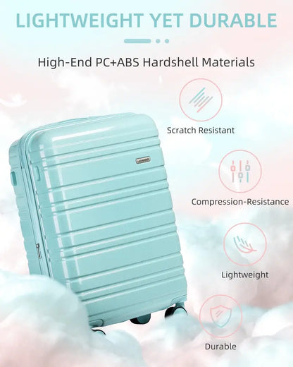 6-Piece Expandable Rolling Luggage Set  Lightweight Hardshell Suitcases with Smooth-Spinning Wheels & Modular Packing Options