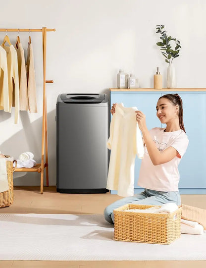 Comfee 0.9 cu.ft LED Portable Washer  Space-Efficient Full-Automatic Machine with 5 Wash Programs and Dual Rollers