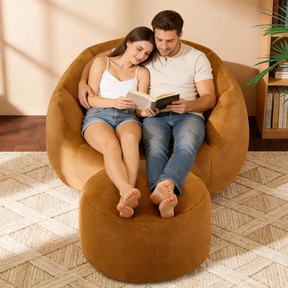 Comfy Oversized Bean Bag Chair  Giant Loveseat-Style Floor Seating for Adults & Kids