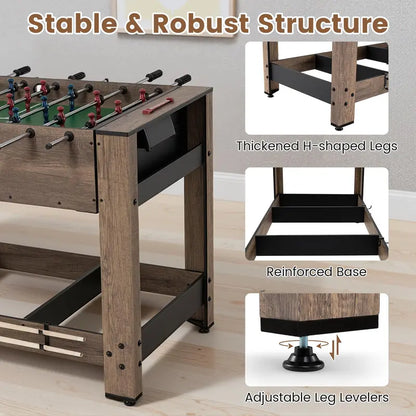 48-Inch Multi-Game Table Featuring Foosball and Pool for Adults