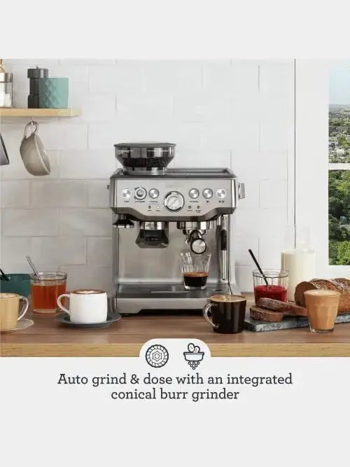 Breville Barista Express BES870XL Espresso Machine  Built-in Grinder, Stainless Steel, 67 oz Water Reservoir