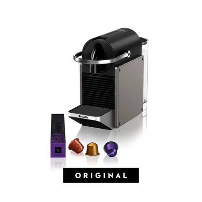 Nespresso Pixie Titan by Breville  Compact Espresso Machine with 19-Bar Pressure, Titanium Finish, BEC440TTN Model
