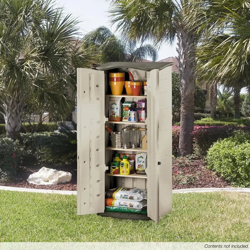 Rubbermaid Vertical Resin Outdoor Storage Shed  Weather-Resistant Design