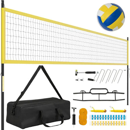 Easy-Setup Outdoor Volleyball Net Kit with Height-Adjustable Poles