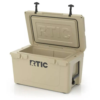 RTIC Outdoors 45qt Hard Cooler, Impact-Resistant Tan, 3″ Foam Insulation, Portable Rope Handles