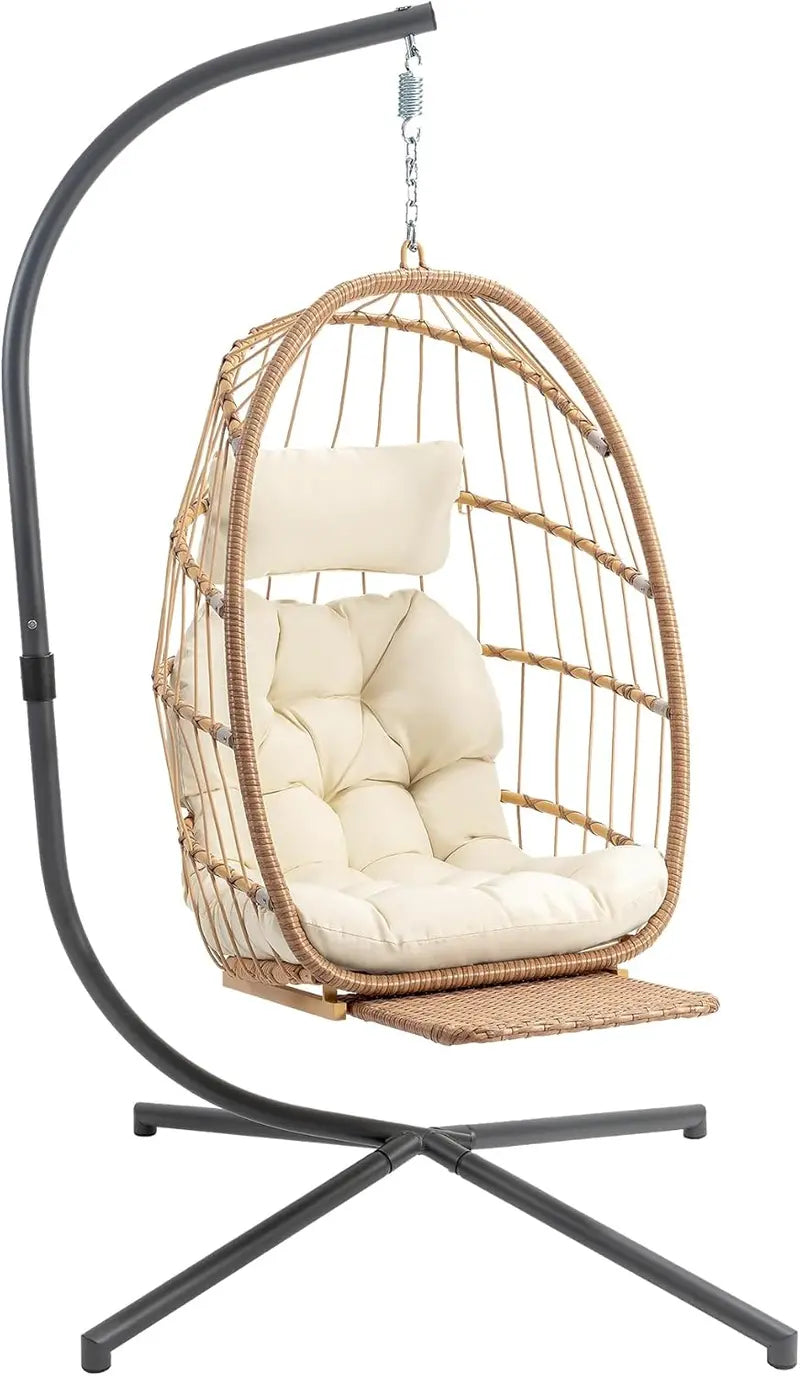 Yechen Indoor-Outdoor Egg Chair — Lightweight Wicker Hanging Swing for Living Spaces or Decks