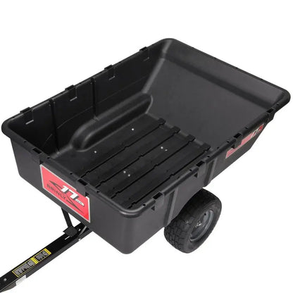 Brinly-Hardy 850 lb 17 cu ft Tow-Behind Poly Utility Cart for Lawn Tractors & Zero-Turn Mowers