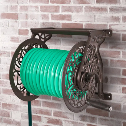 Liberty Garden LBG-704 125′ Steel Decorative Garden Hose Wall Mounted Reel